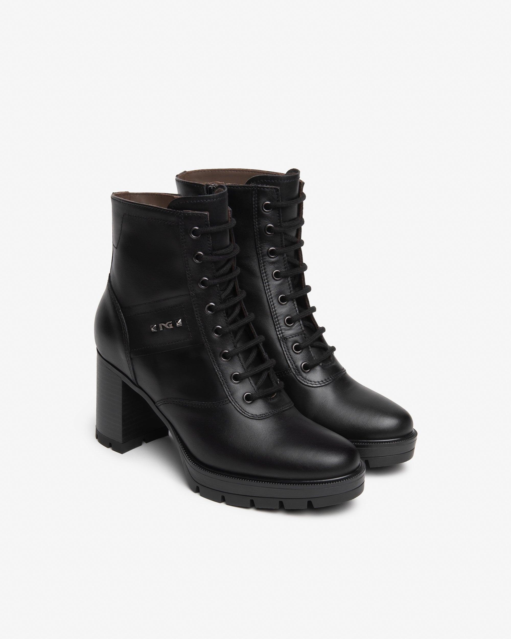 Nero Giardini Combat Boots bottines cuir talon 80 mm 38