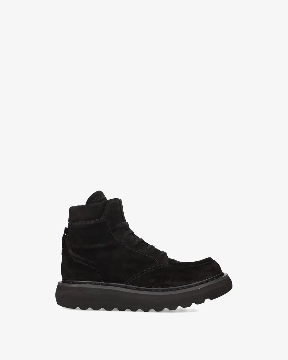 Premiata Boots Combat Daim Noir Homme
