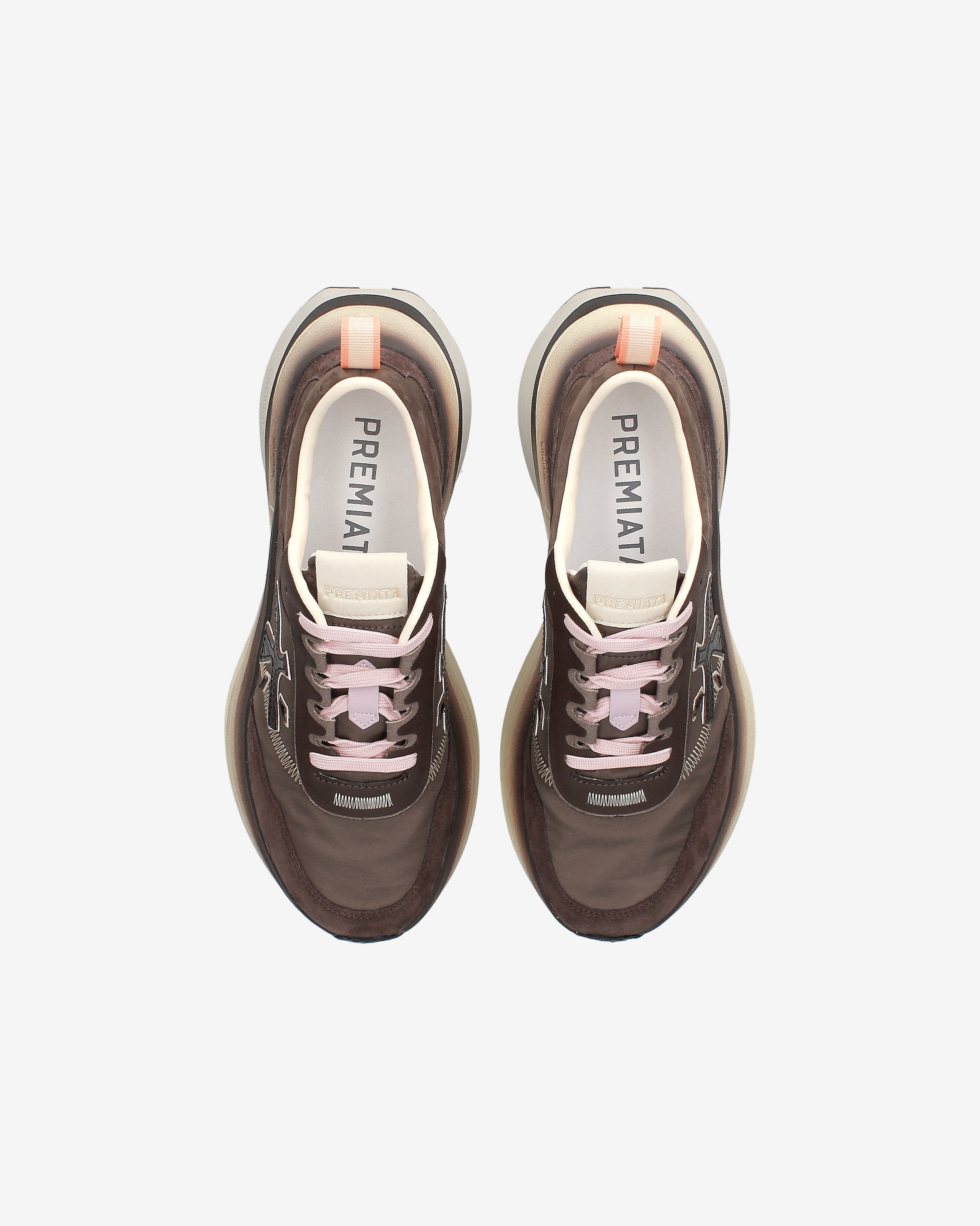Premiata Hill 7896 baskets marron femme semelle 5 cm
