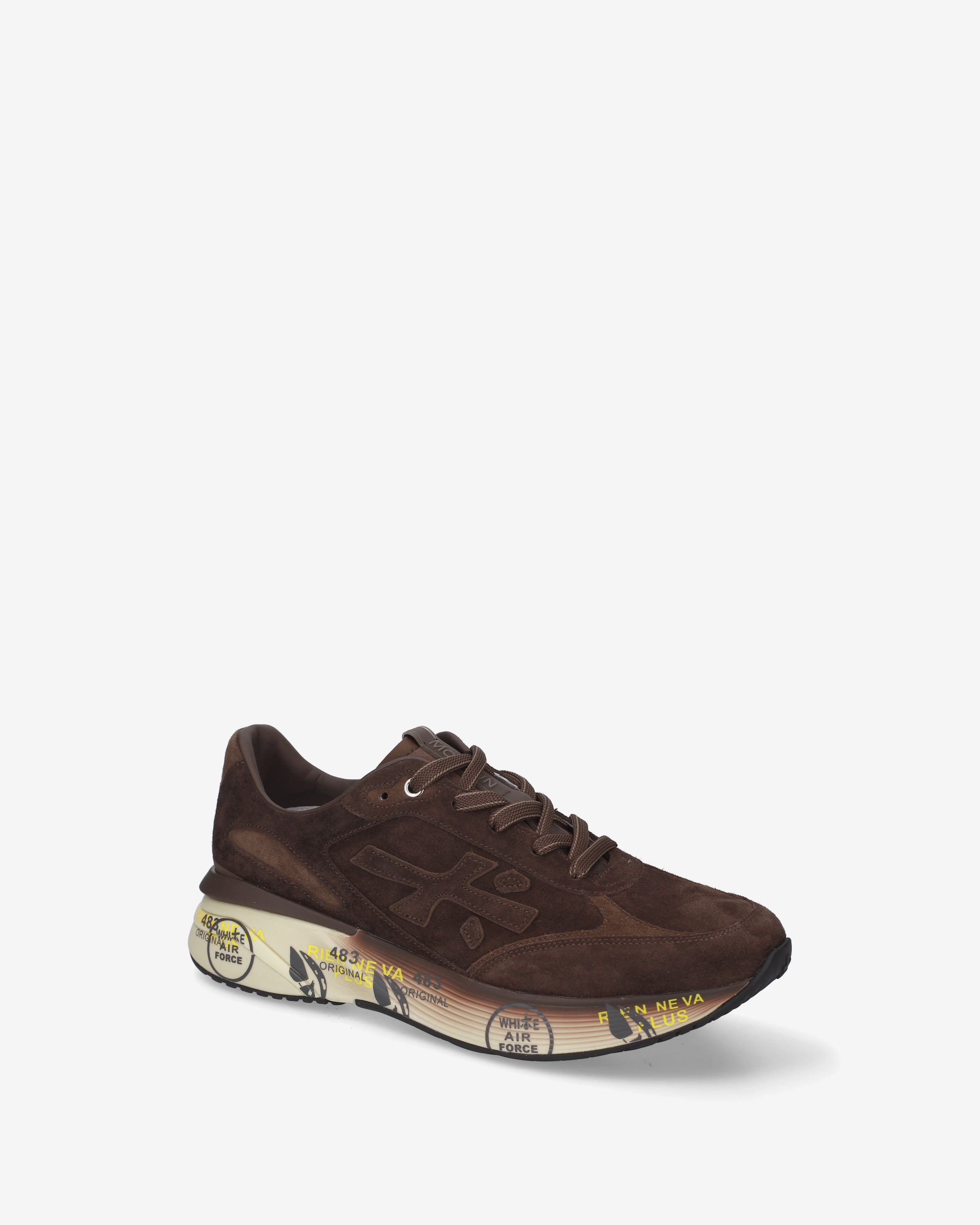 Premiata Moerun 8636 baskets daim marron foncé