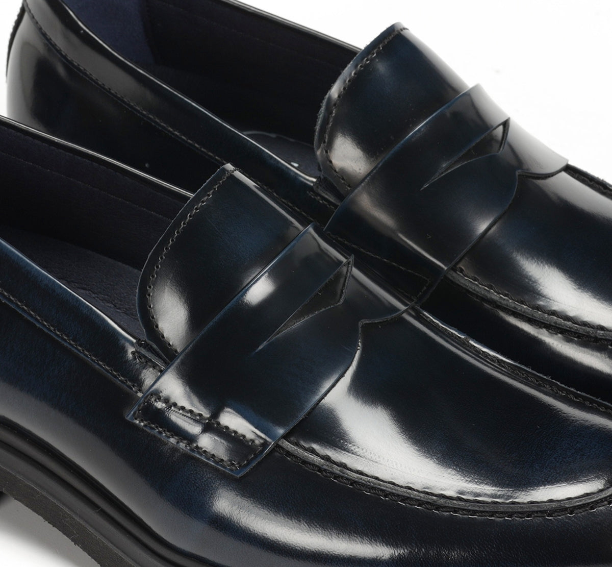 Fluchos Belgas F0633 mocassins homme bleu cuir