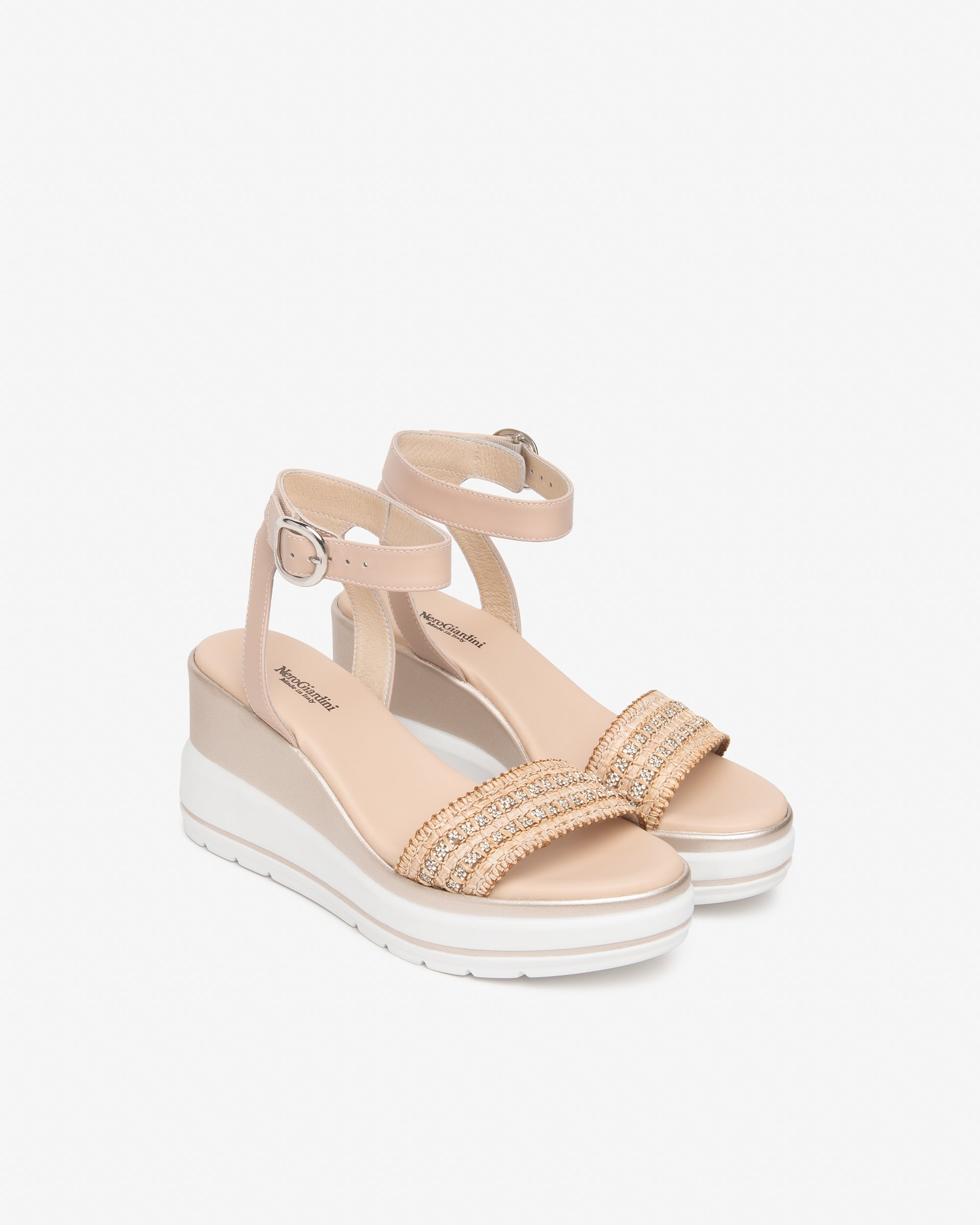 Nero Giardini Slippers sandales femme cuir tissu