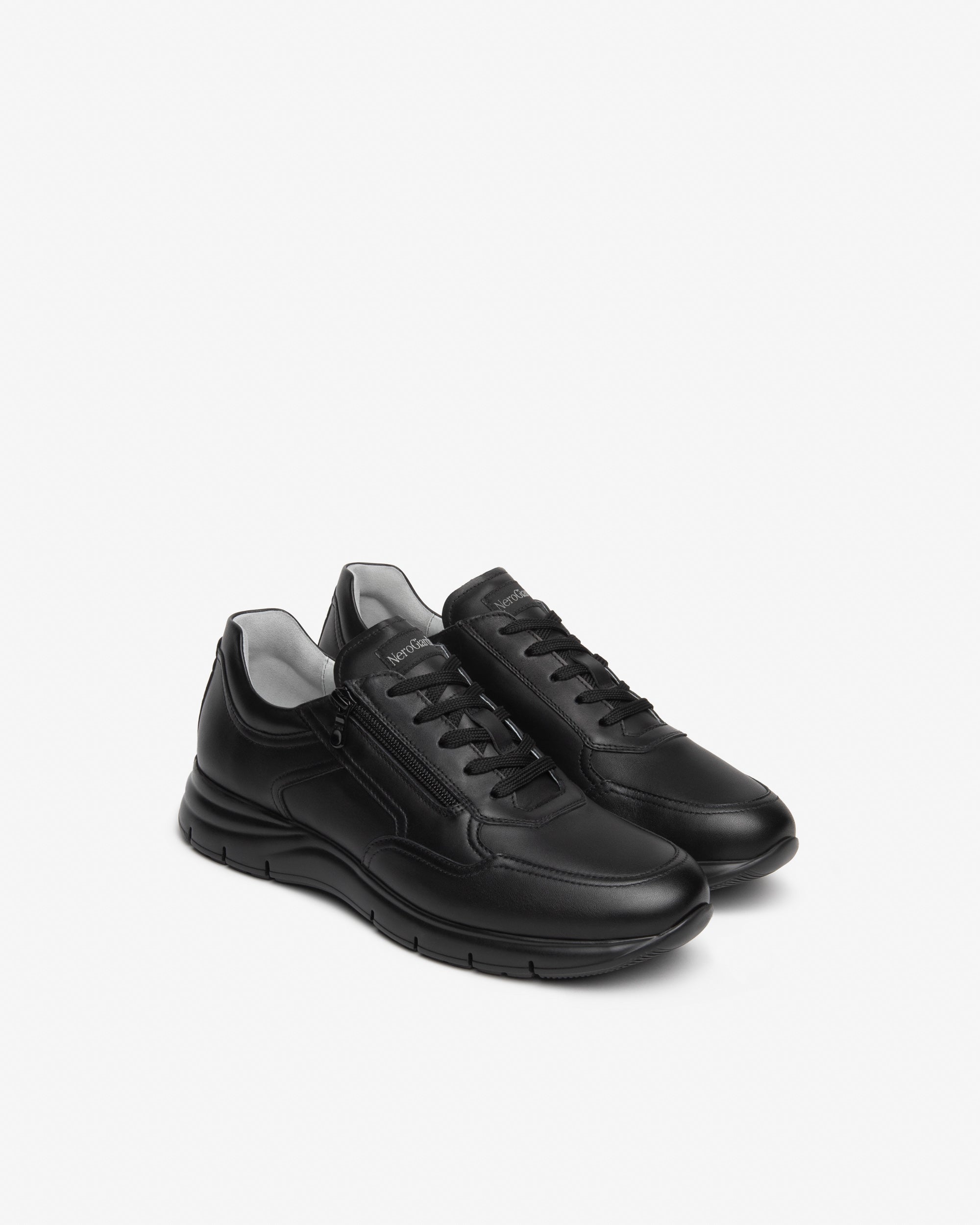 Nero Giardini Sneakers Baskets Cuir Homme Zip