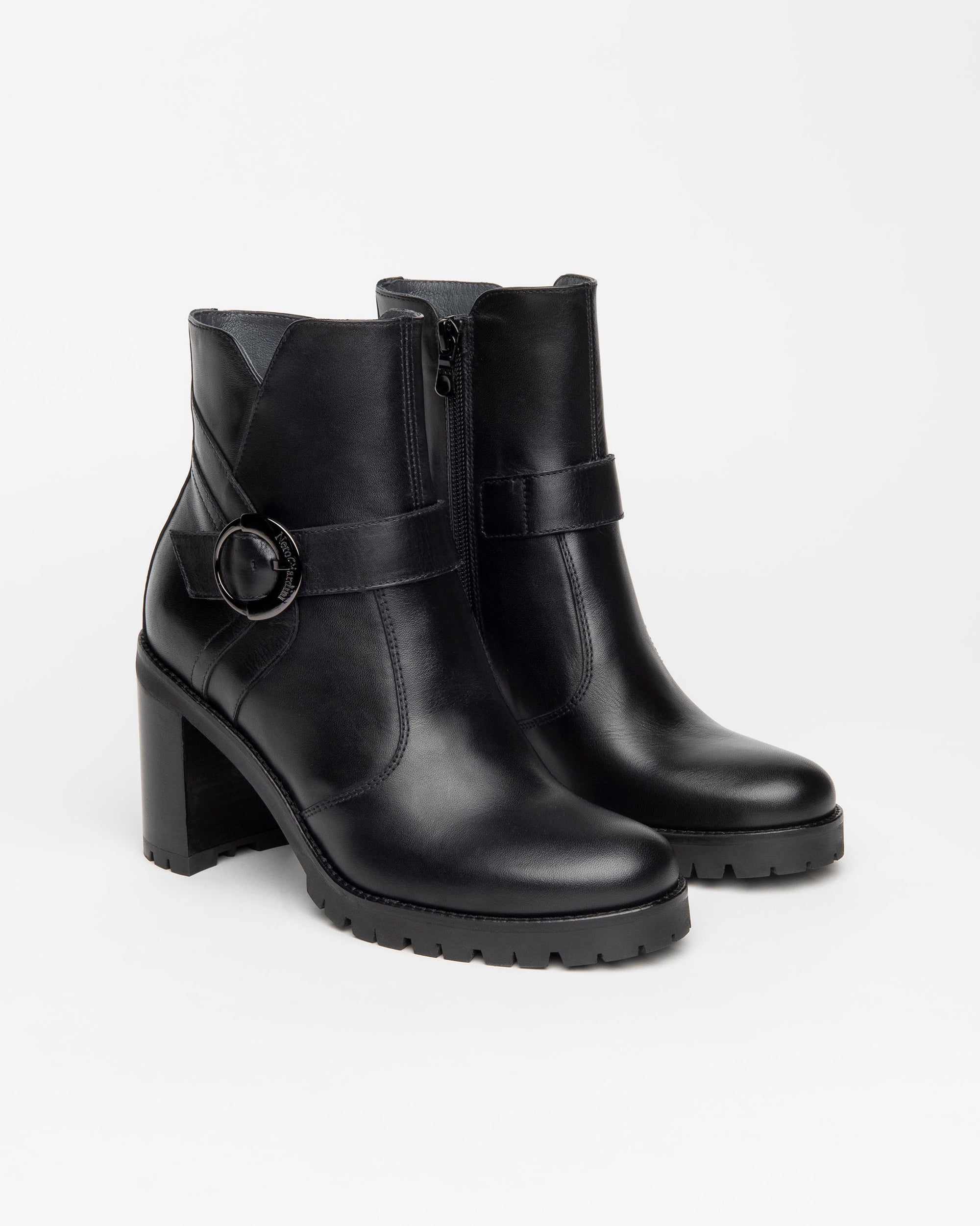 Nero Giardini Ankle Boots bottines cuir femme boucle talon 9 cm