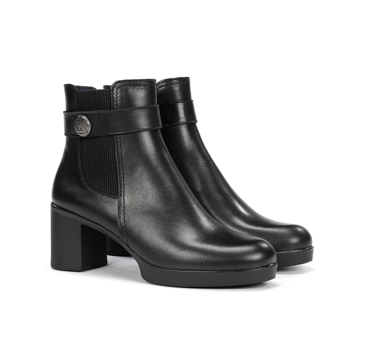 Dorking Elite D9422 Bottine Noire Femme Plateforme