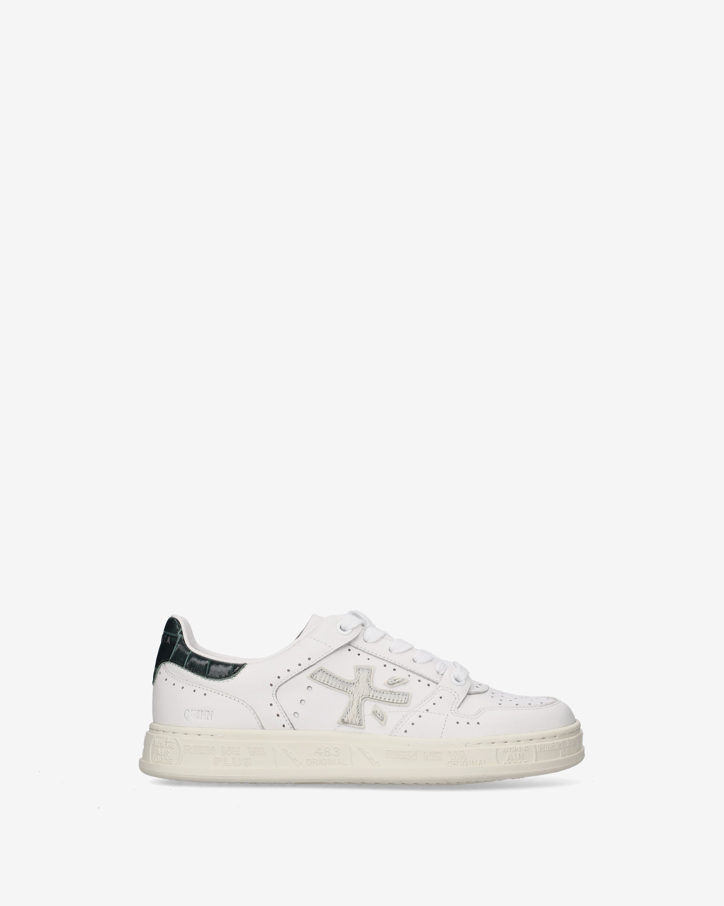 Premiata Quinnd 8641 baskets cuir blanc vert