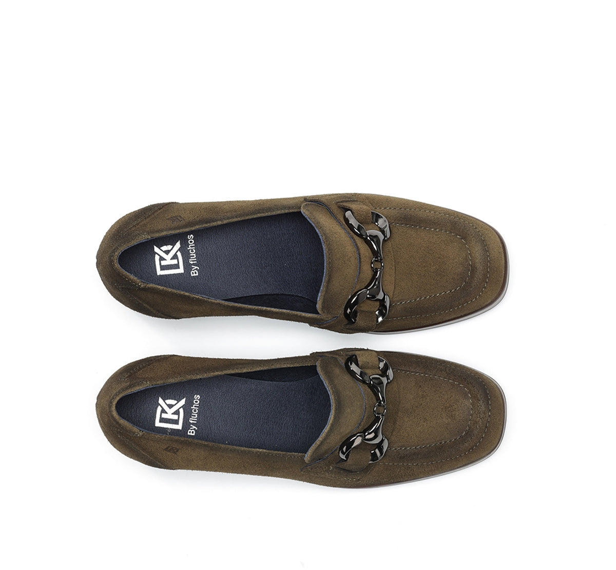 Dorking Cristel D9155 mocassins femme verts plateforme