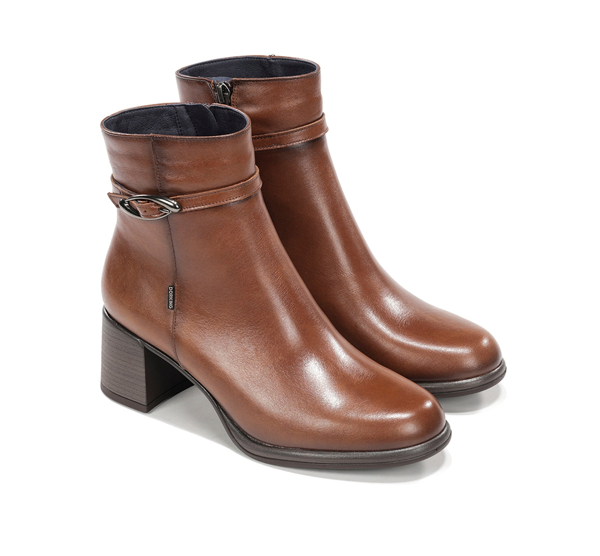 Dorking Frixe D9816 bottine femme marron talon léger