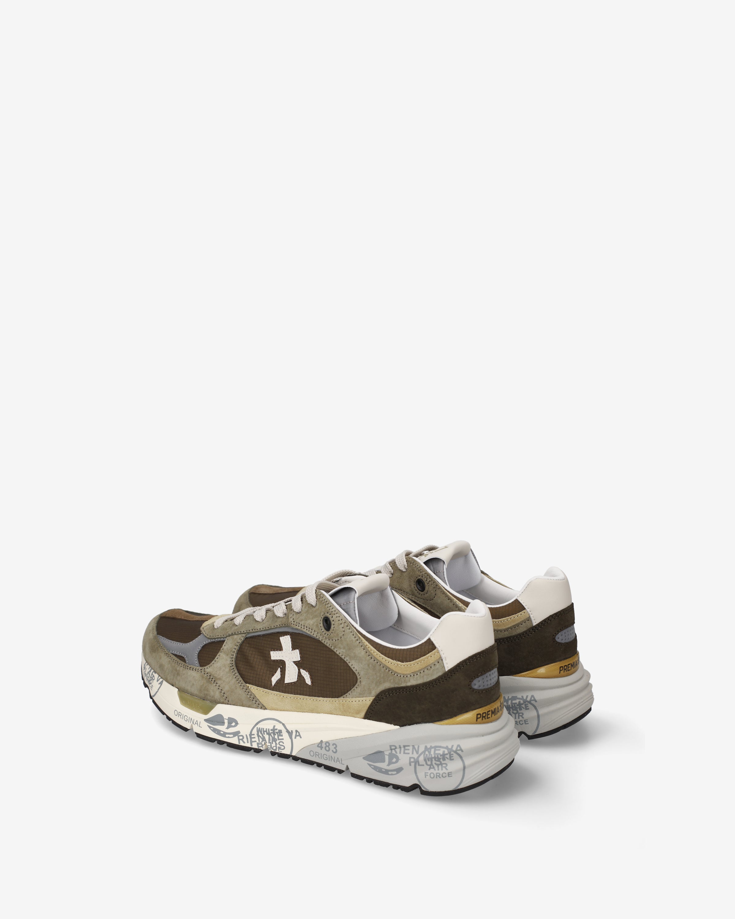 Premiata Mase25 8423 baskets vert sauge marron