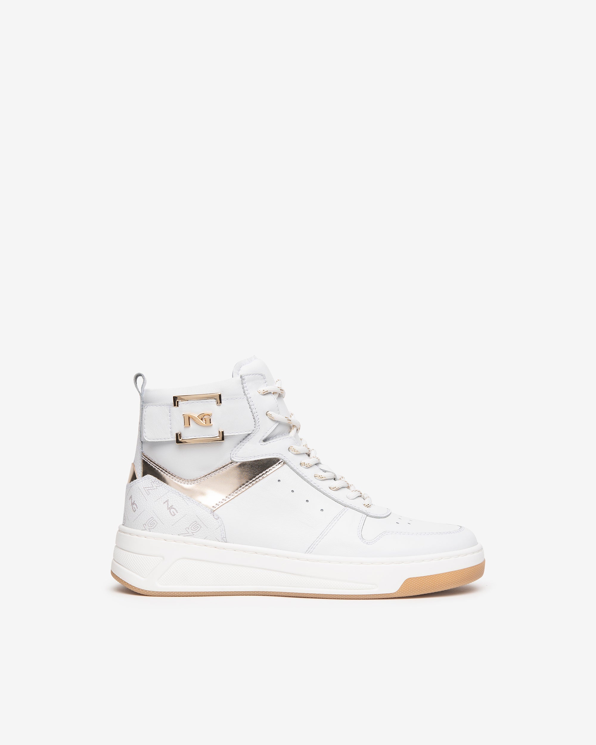 Nero Giardini Sneakers baskets cuir femme montantes monogramme