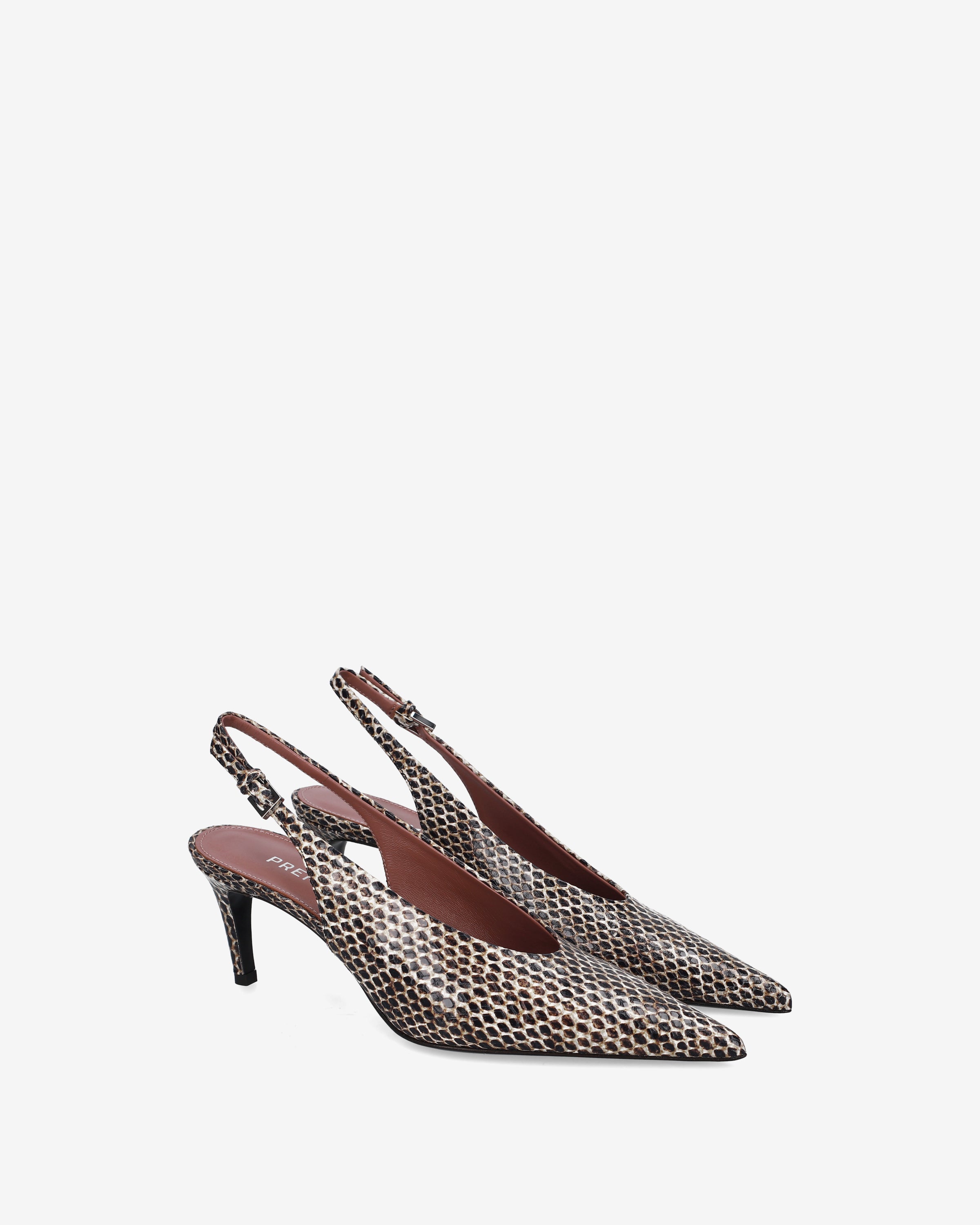 Premiata Slingback Escarpins Python Femme 34 Talon 6 cm