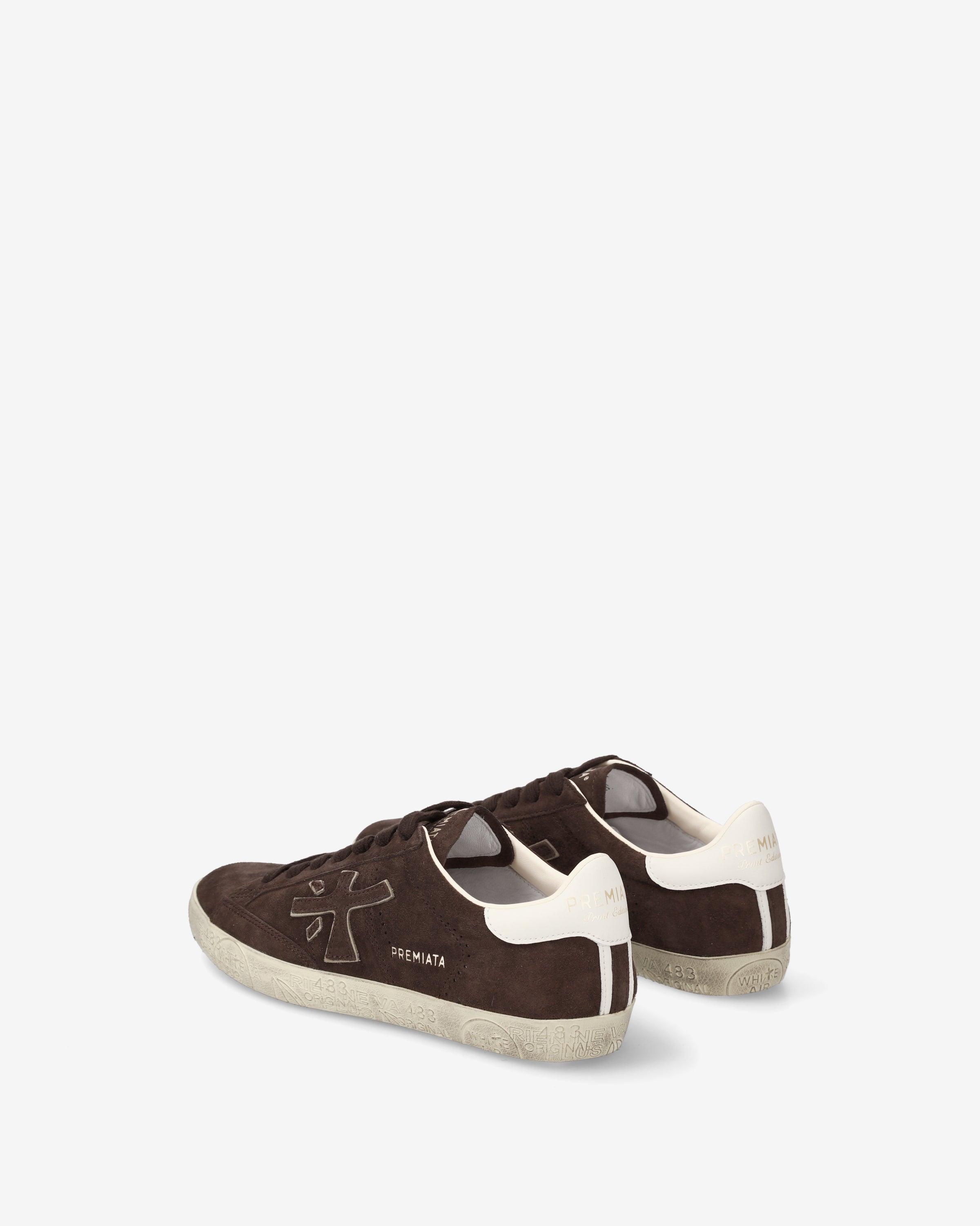 Premiata Steven 7897 baskets cuir homme marron foncé