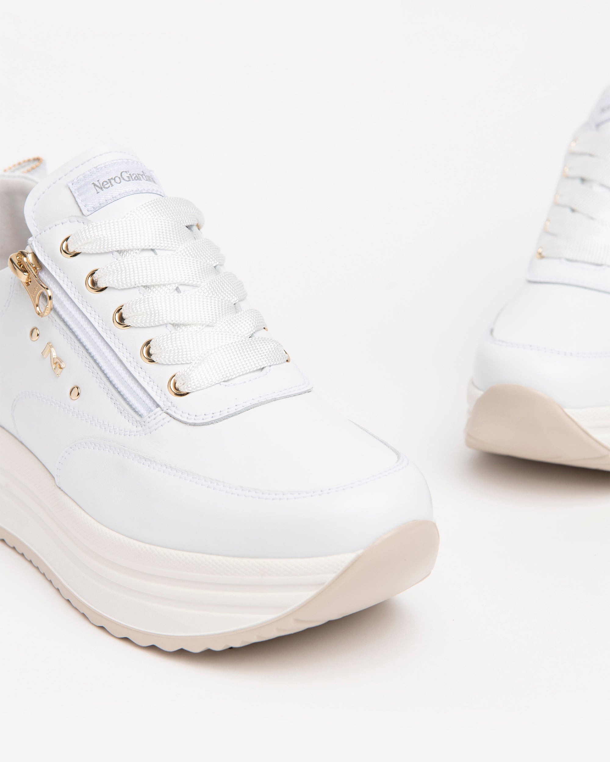 Nero Giardini Sneakers Baskets Cuir Femme Plateforme