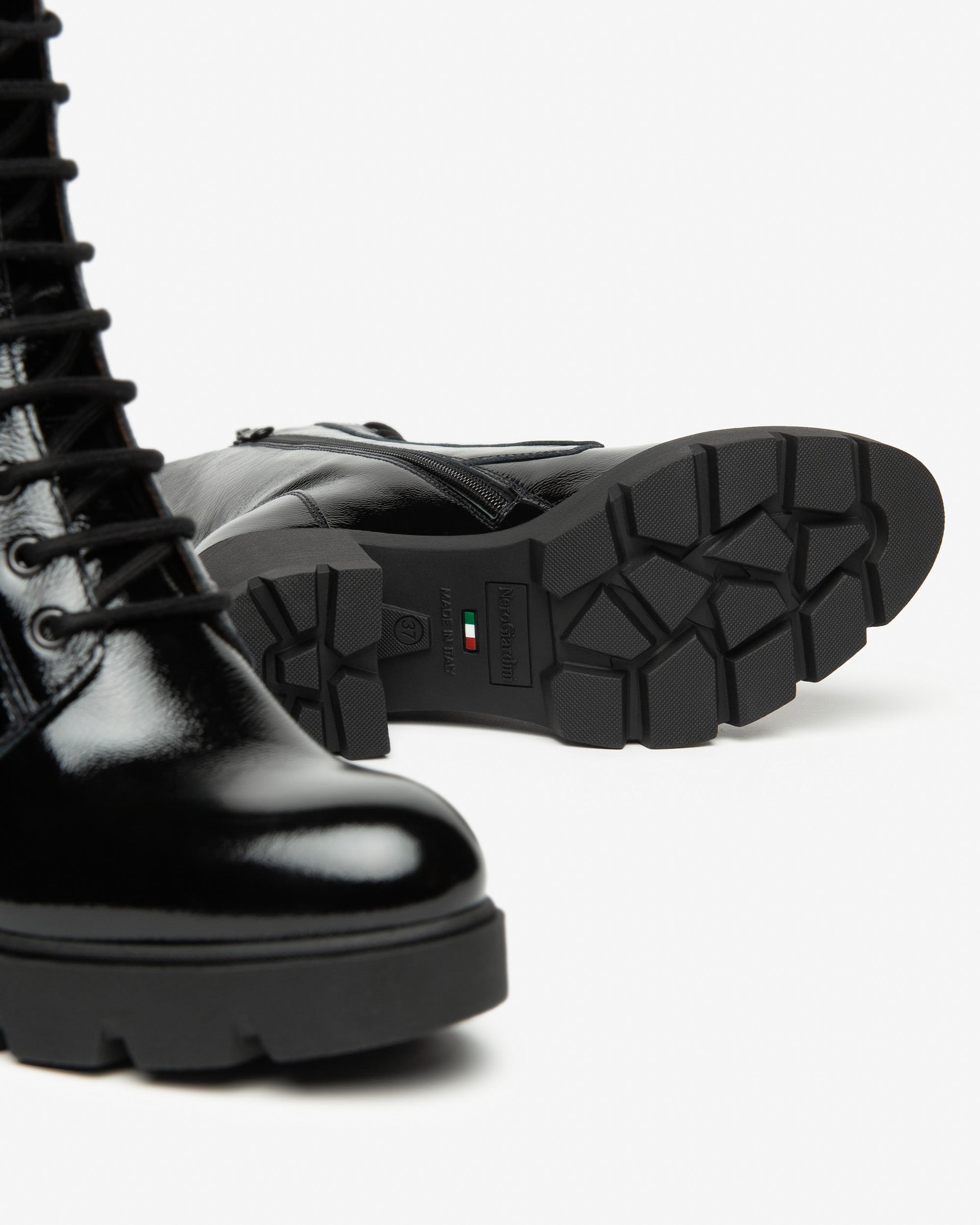 Nero Giardini Combat Boots bottines vernis femme