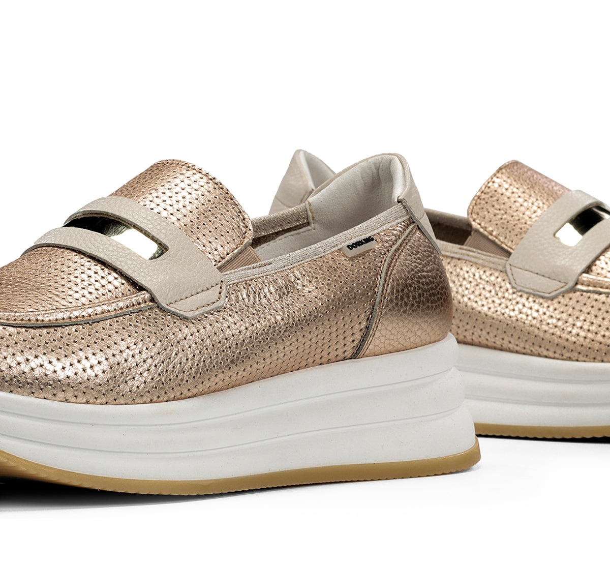 Fluchos Dorking Draz D9243 mocassins doré plateforme