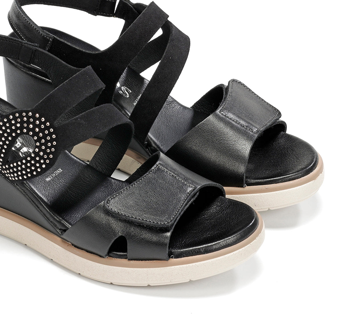 Fluchos Smash F2169 sandales noir femme compensées