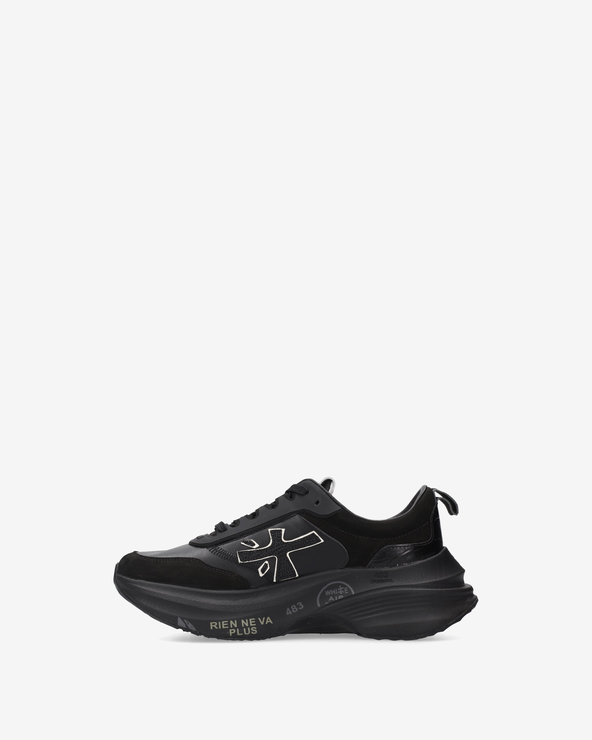 Premiata Hill 7905 sneakers femme cuir noir plateforme