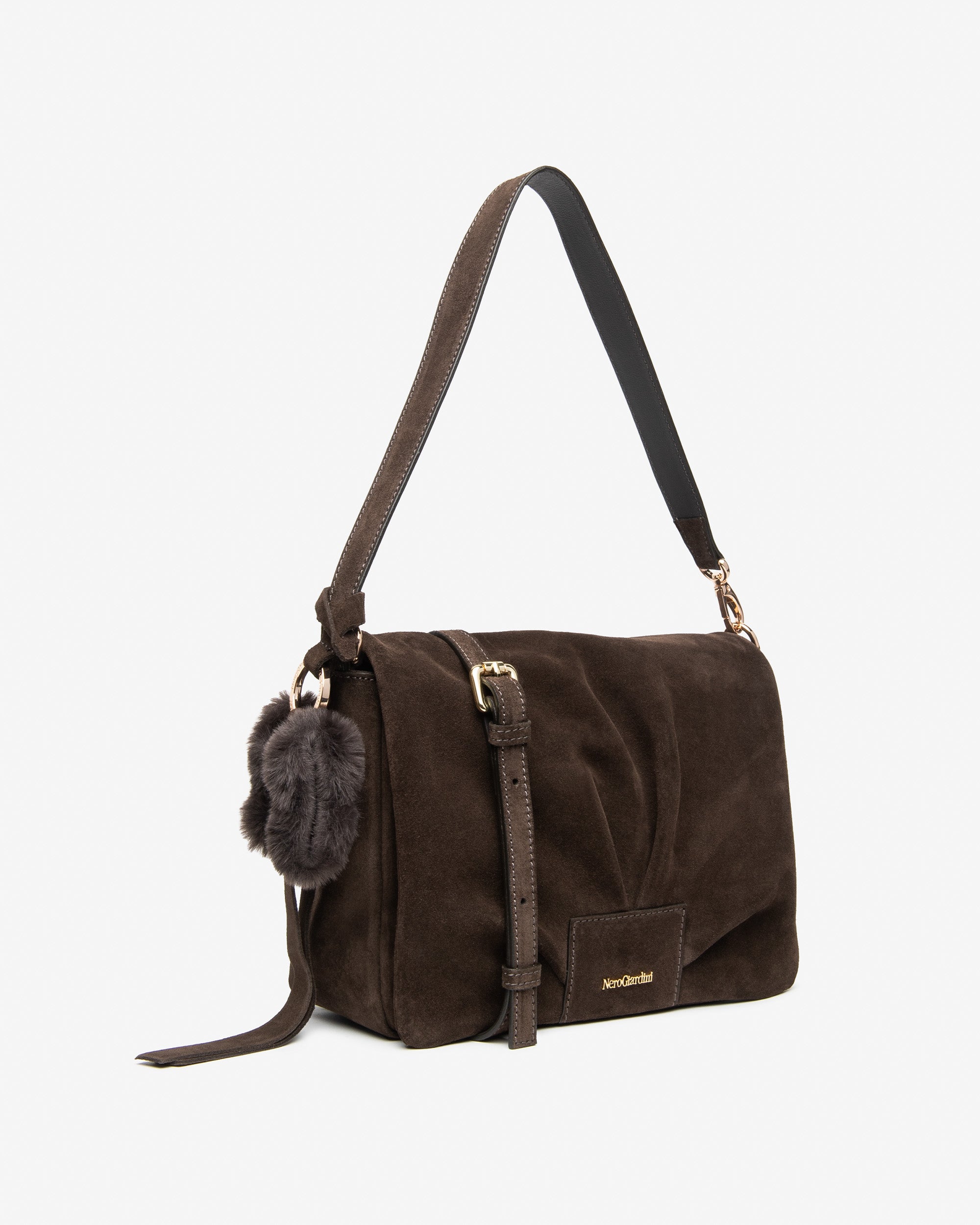 Nero Giardini Bags sac épaule daim femme pompon doré
