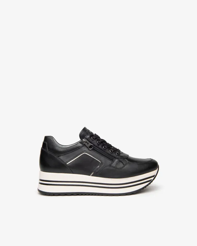 Nero Giardini Sneakers Baskets Femme Cuir Plateforme 38