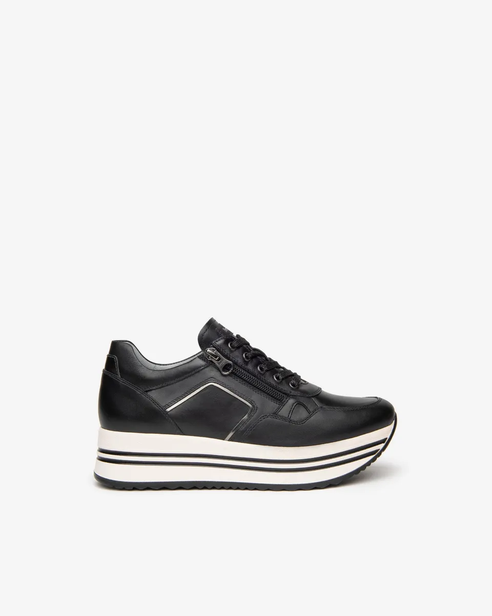 Nero Giardini Sneakers Baskets Femme Cuir Plateforme 38