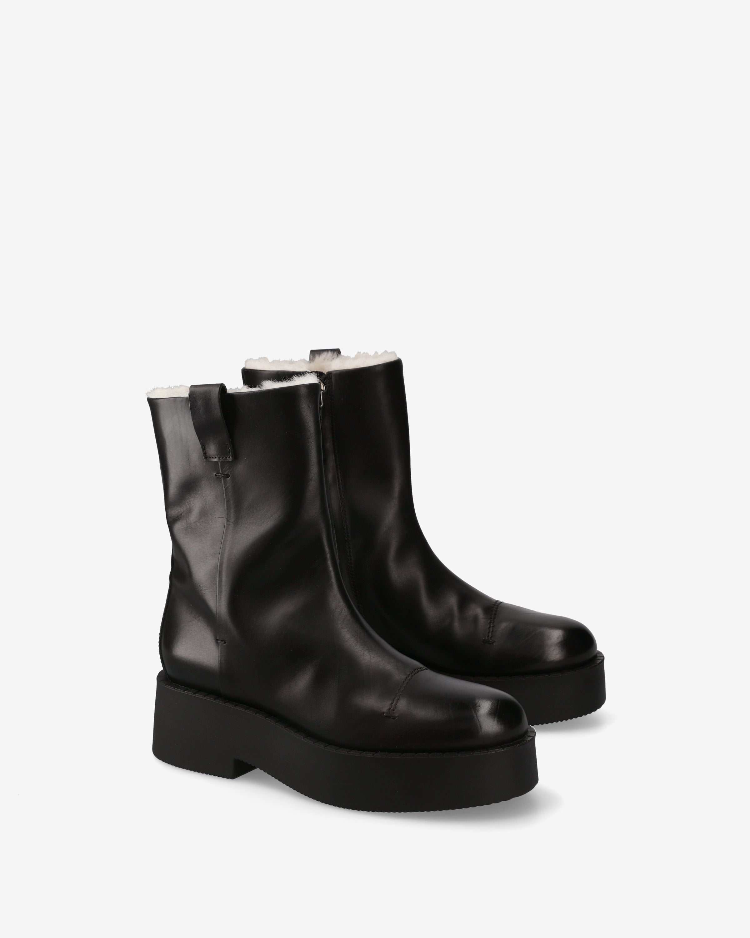 Premiata Boots cuir bottines femme plateforme noir