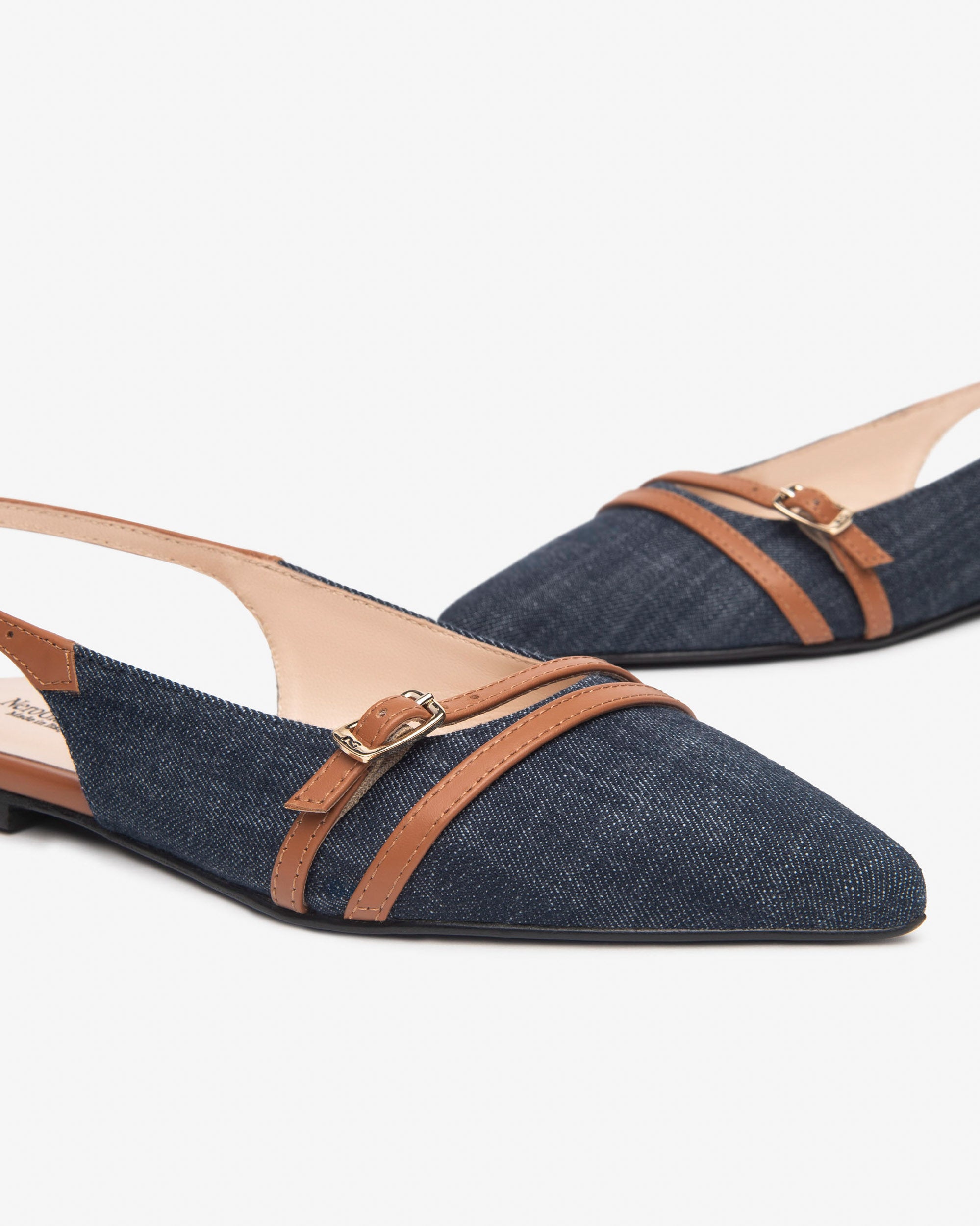 Nero Giardini Slingback Ballerines Cuir Femme Tissu