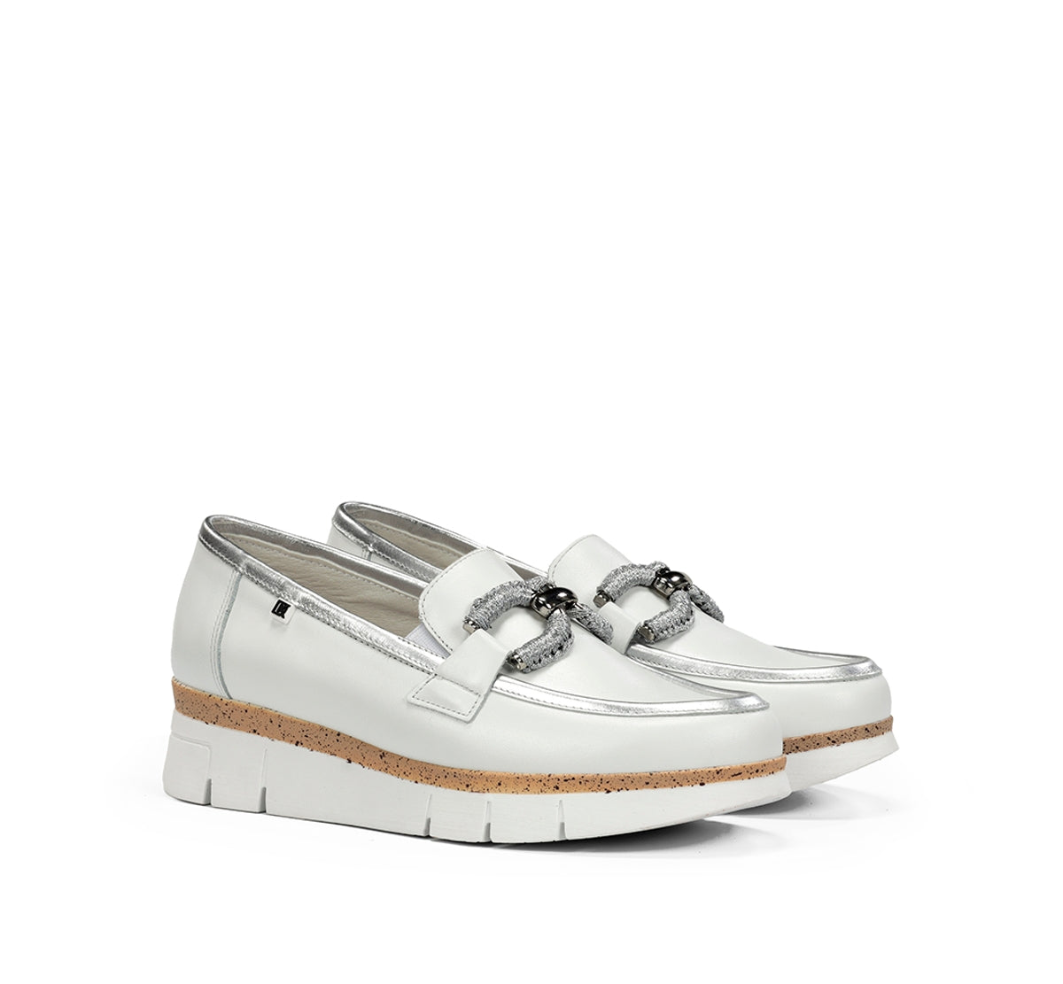 Dorking by Fluchos India D9298 mocassins blanc femme cuir