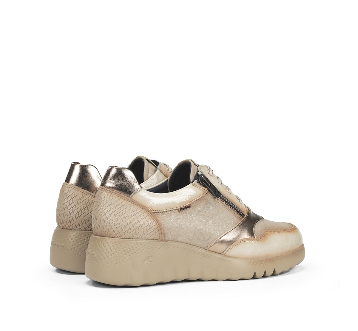 Fluchos Live F2248 baskets femme taupe compensé