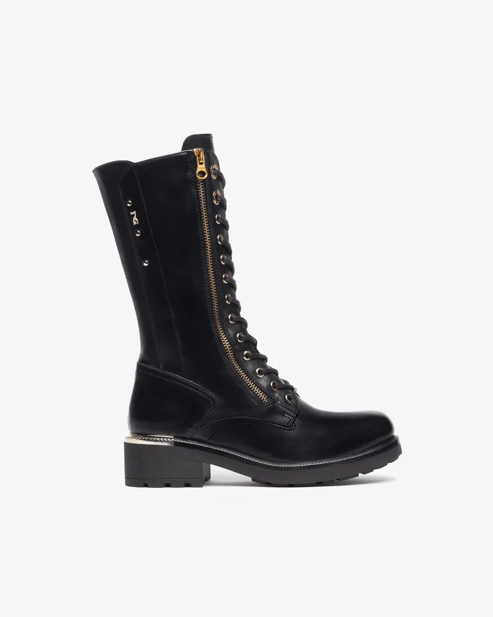 Nero Giardini Boots bottes femme cuir détails métal 35
