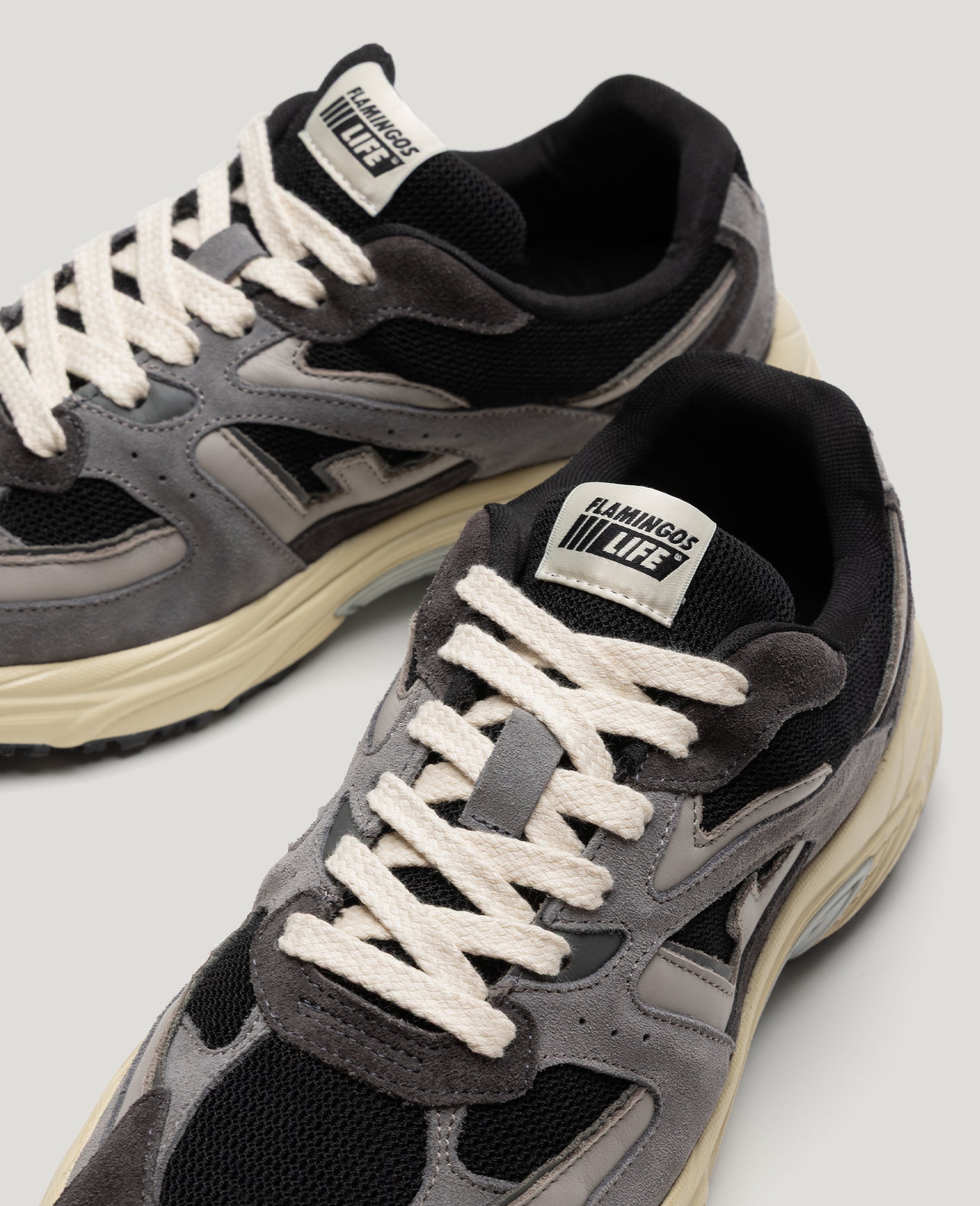 Flamingos Life Wairoa chaussures Dove Black cuir