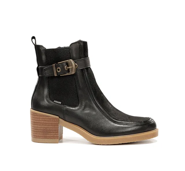 Dorking Aroma D9755 bottines femme noir cuir talon