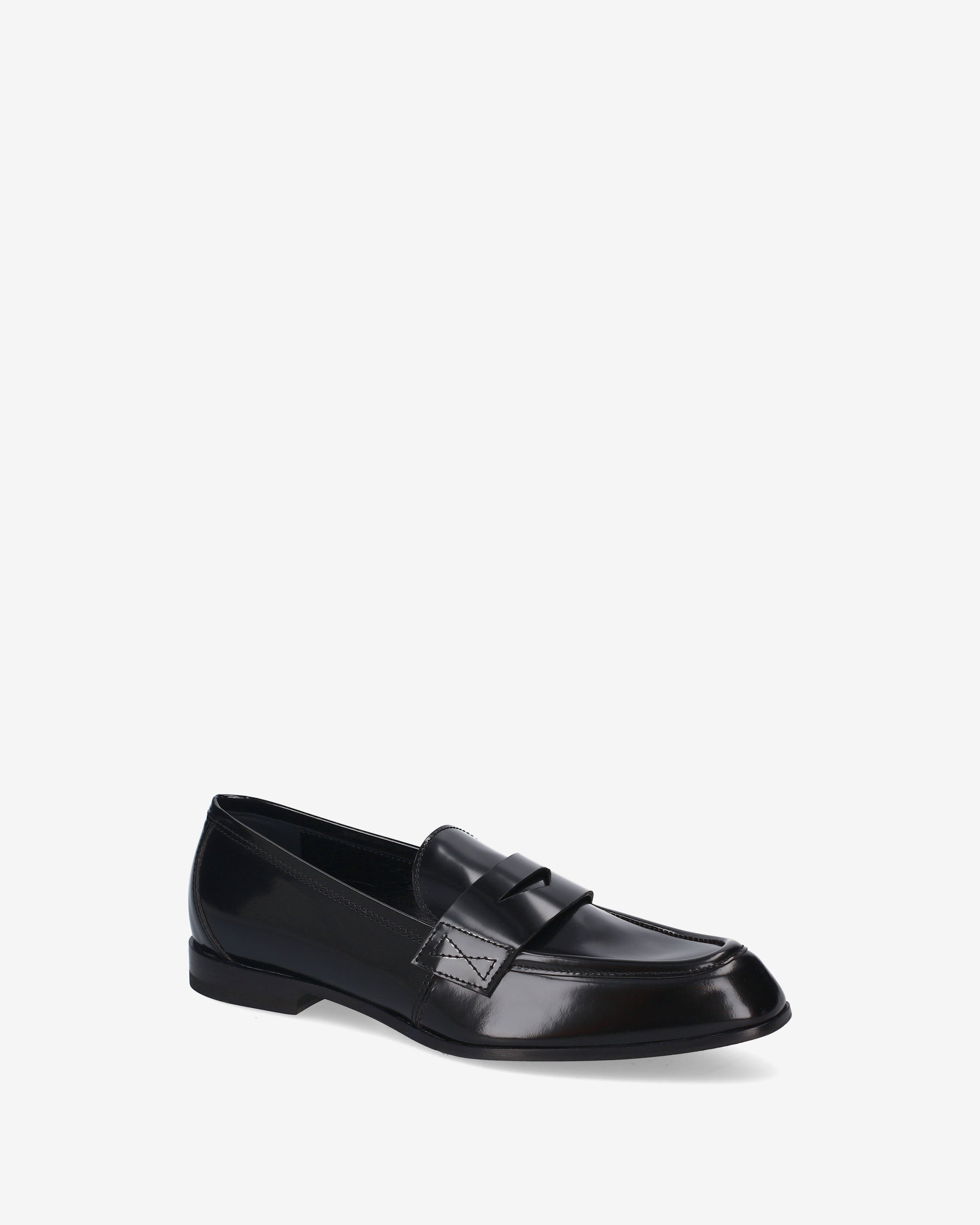 Premiata Mocassins cuir noir vernis femme