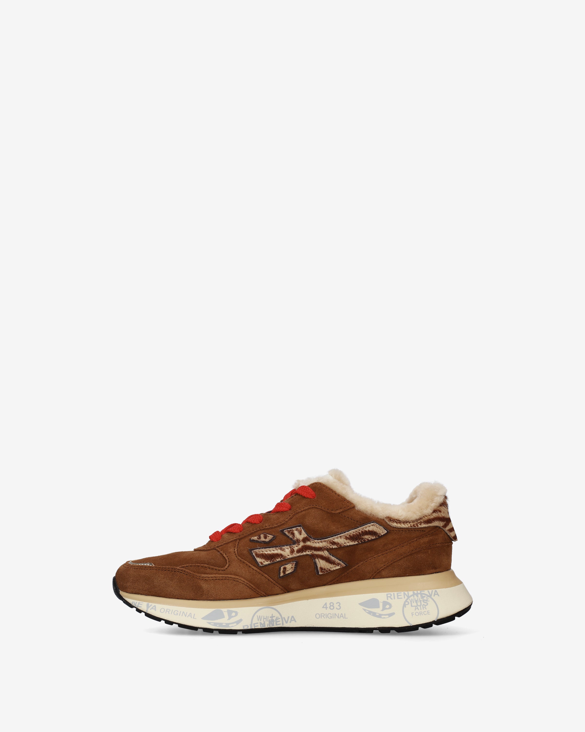 Premiata Lauryn 8532m sneakers femme marron daim fourrée