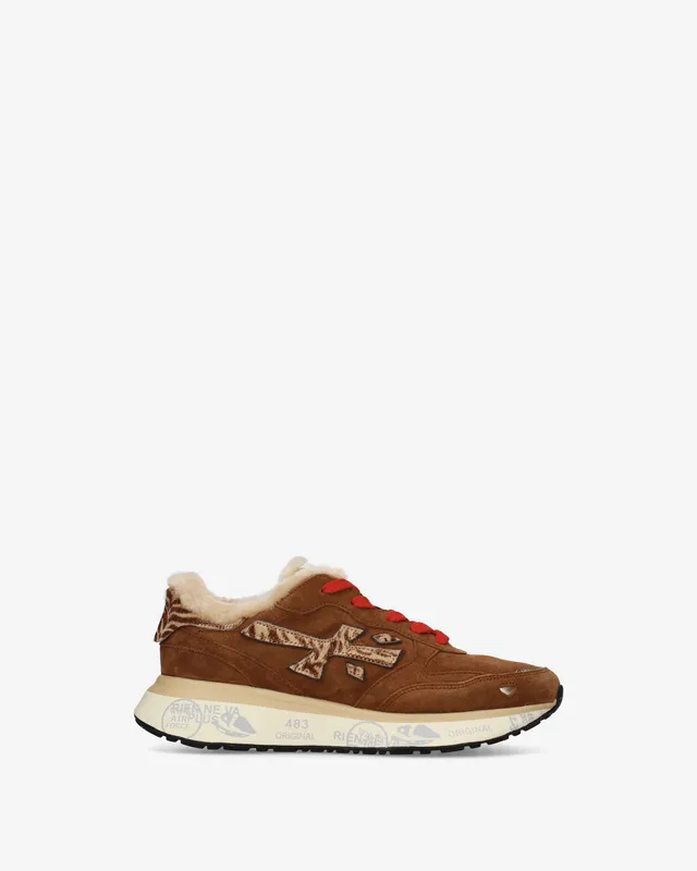 Premiata Lauryn 8532m sneakers femme marron daim fourrée