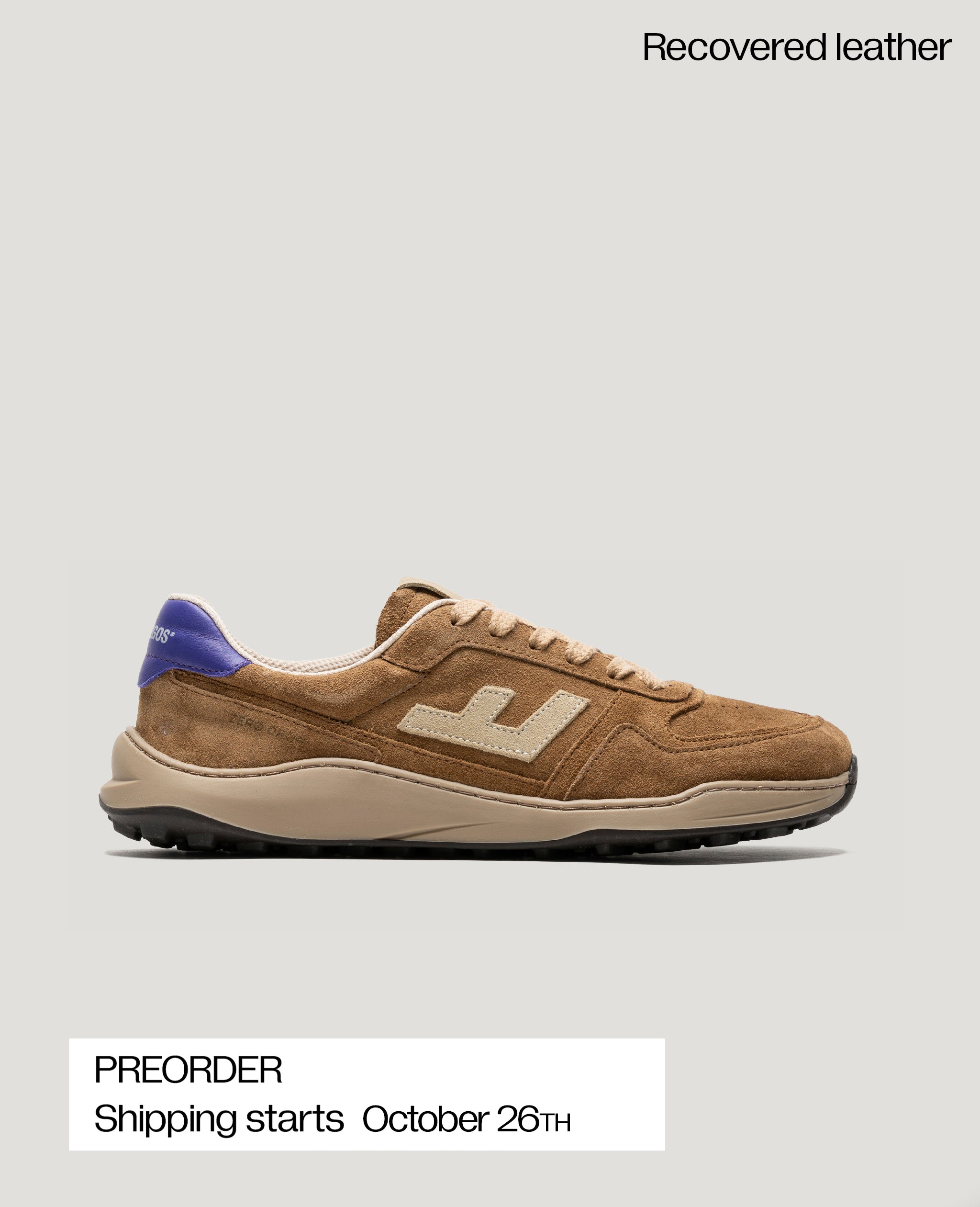 Flamingos Life Zero Drop Suede sneaker barefoot cuir rusty