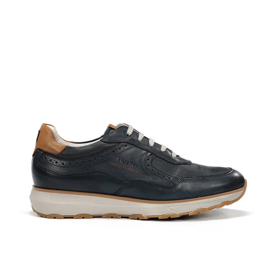 Fluchos Walter F2090 basket bleu cuir homme