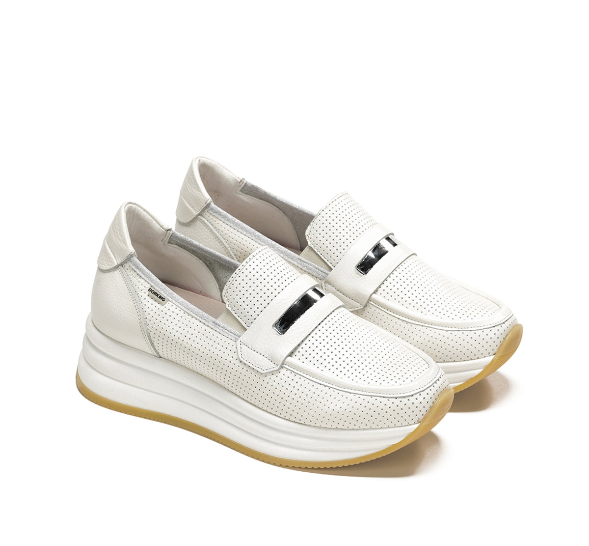 Dorking Draz D9243 mocassins blanc femme confort