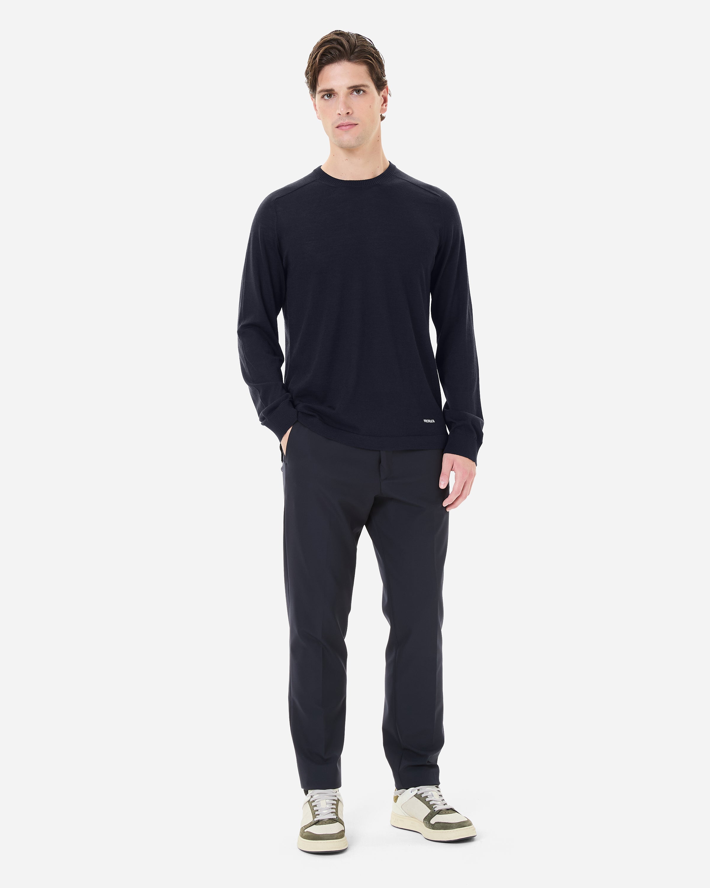 Premiata Maglia Essential pull bleu marine homme