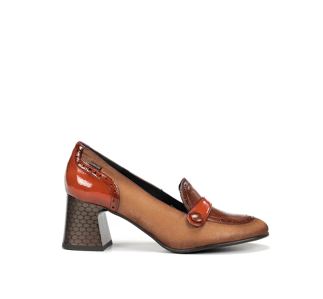 Dorking Dacy D9614 mocassin femme marron talon