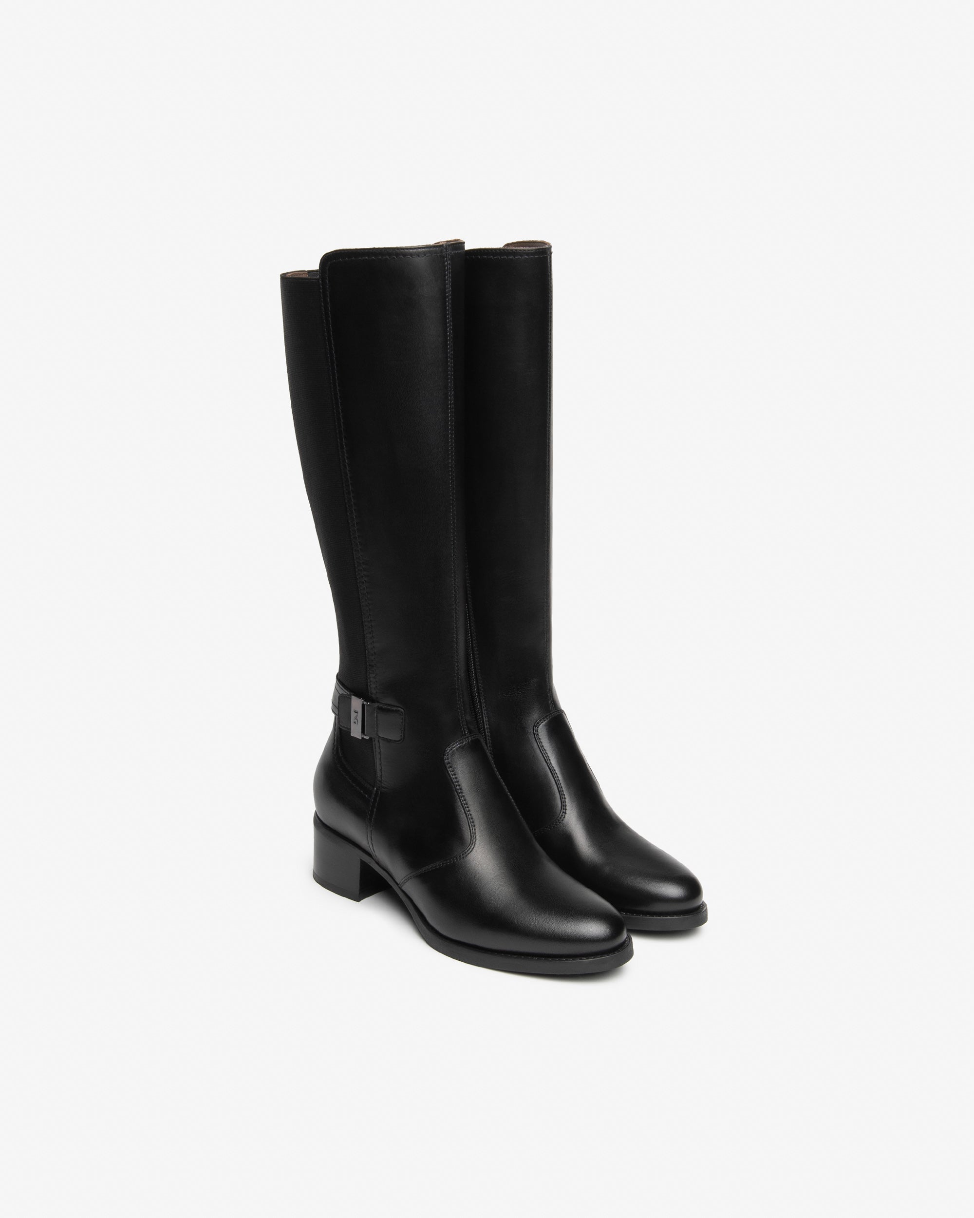 Nero Giardini Boots bottes cuir tissu femme talon 40