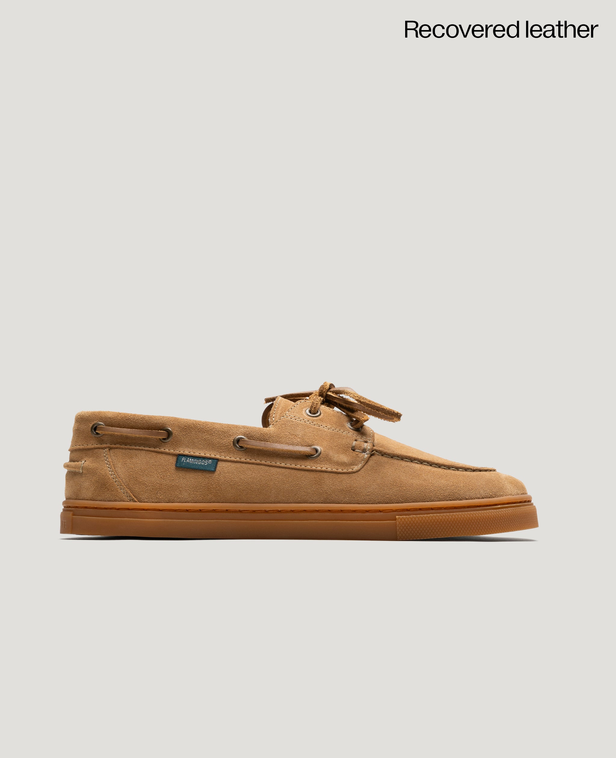 Flamingos Life Zero Boat chaussure bateau barefoot cuir tan