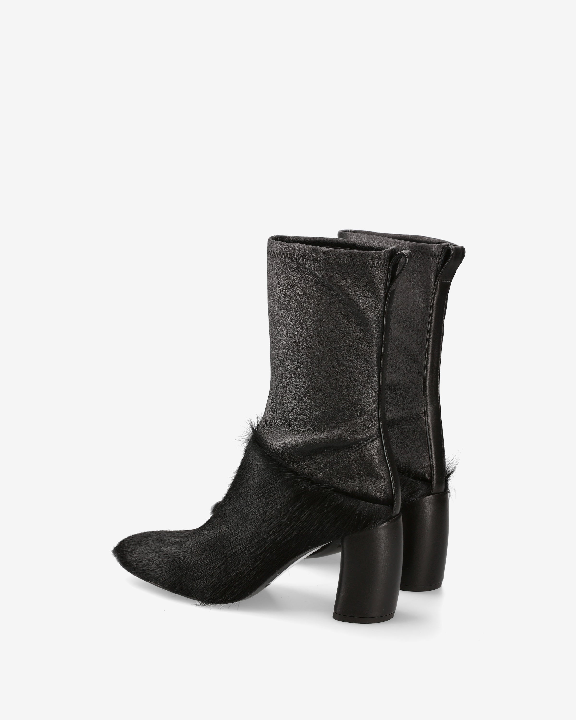 Premiata boots femme cuir noir talon 8 cm