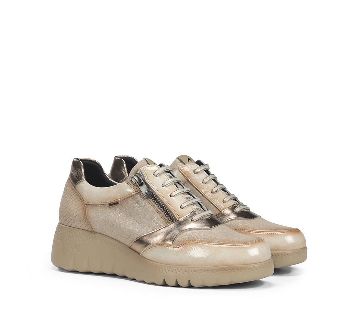 Fluchos Live F2248 baskets femme taupe compensé