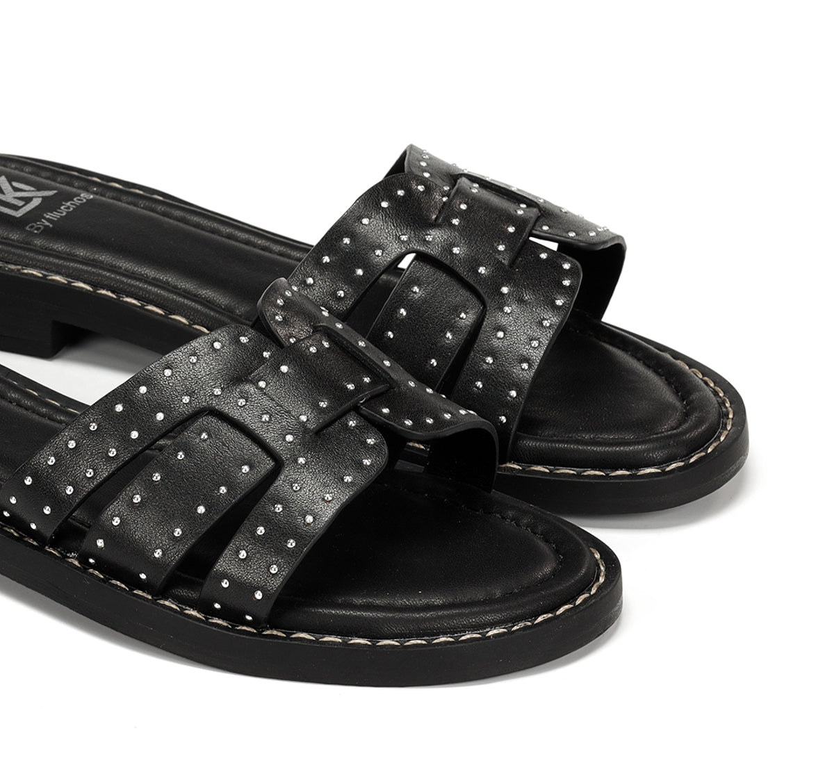 Fluchos Dorking Ega D9731 sandale noire femme plate