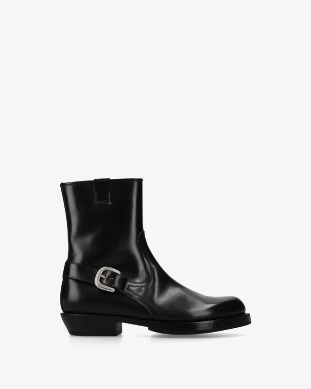 Premiata Engineer bottines cuir noir boucle homme