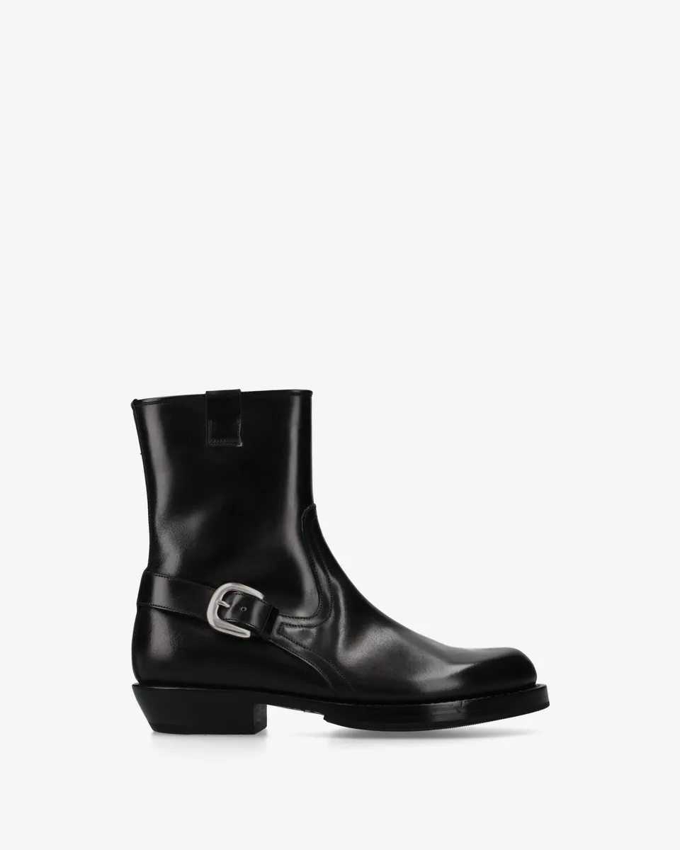 Premiata Engineer bottines cuir noir boucle homme