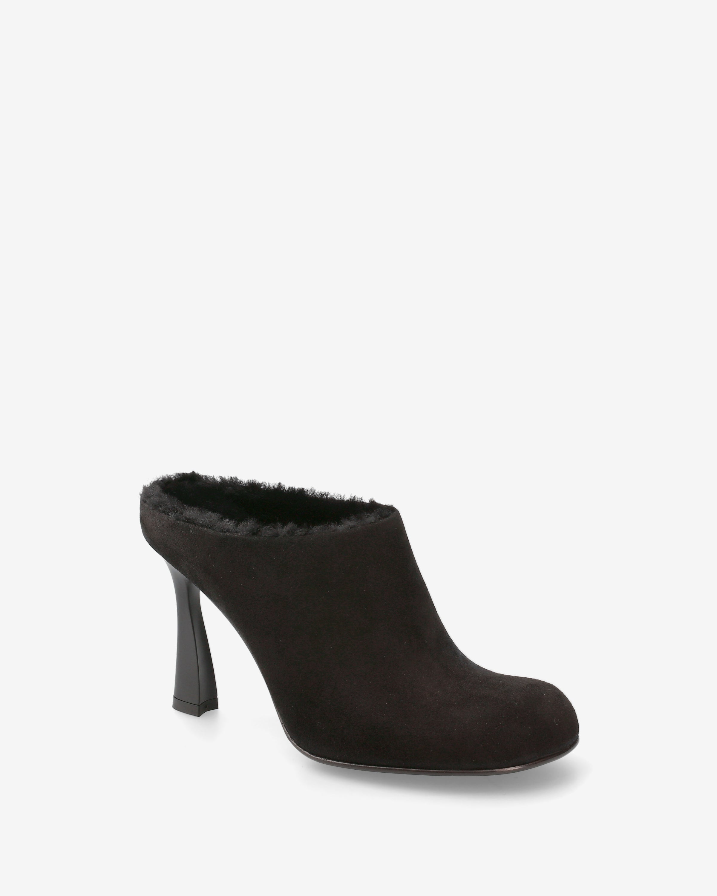 Premiata sabots cuir fourrés noirs femme