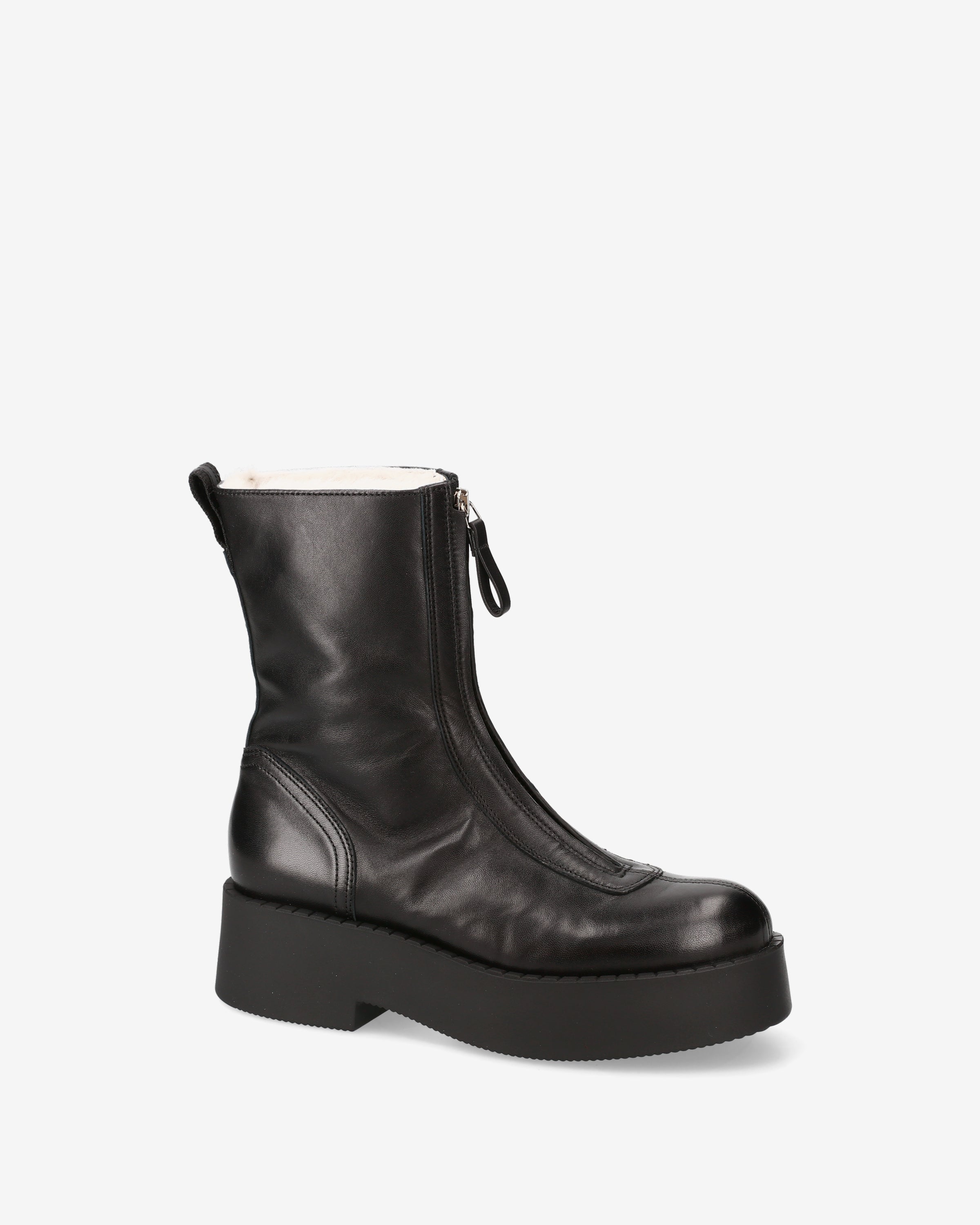 Premiata Boots bottines cuir noir plateforme zip