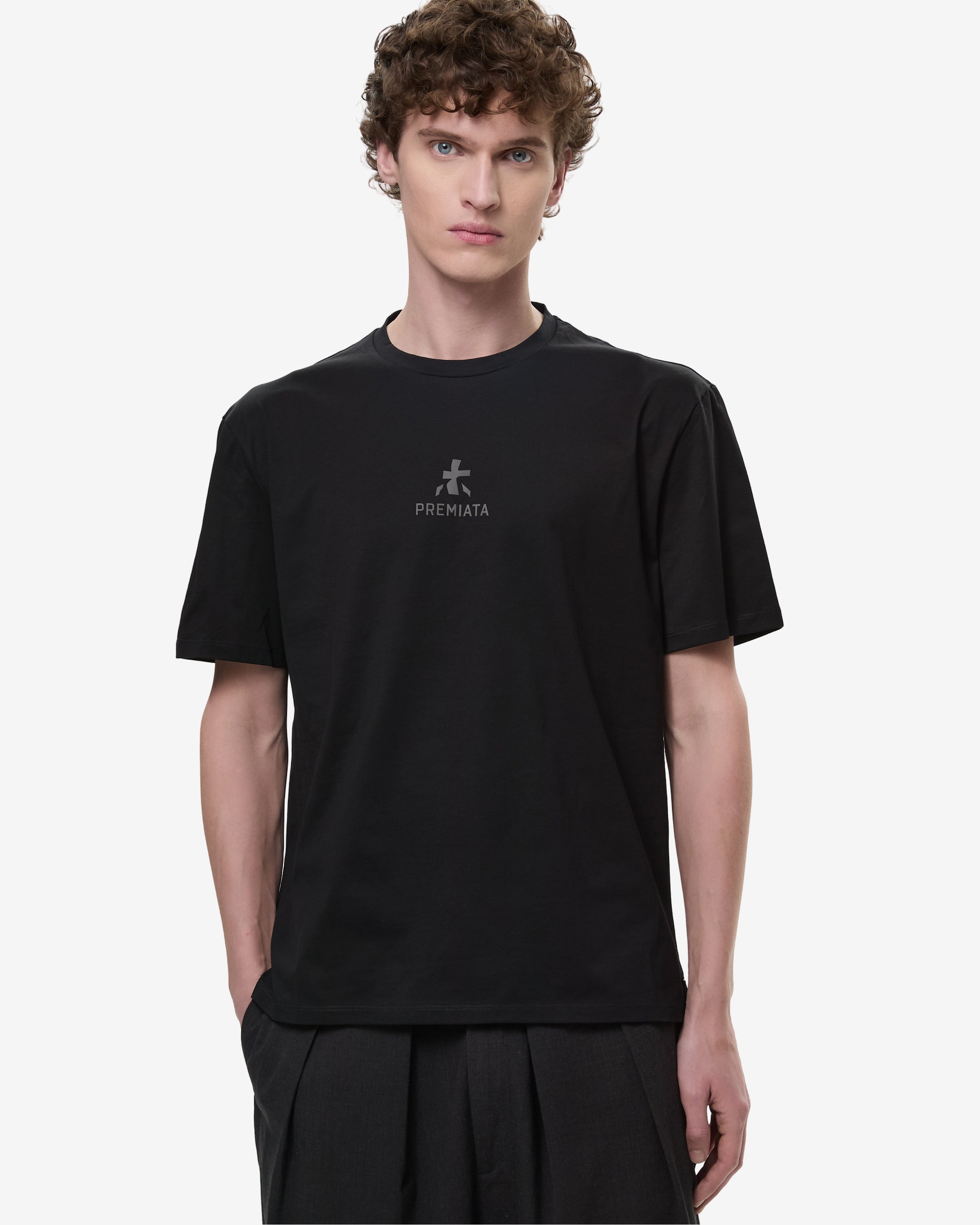 Premiata T-shirt jersey noir homme taille L col rond coton