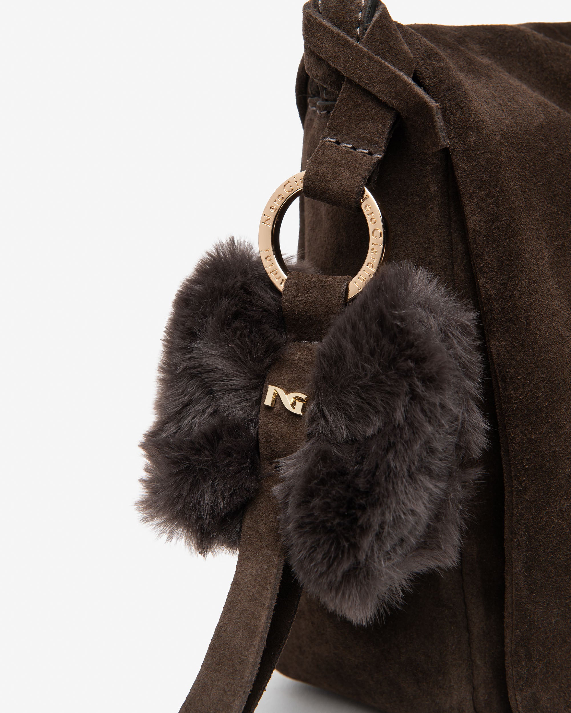 Nero Giardini Bags sac épaule daim femme pompon doré